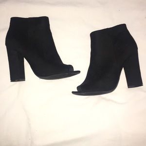 Black Peep Toe Booties